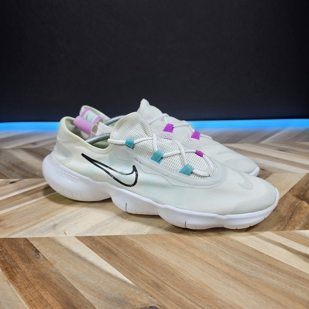 Nike Free RN 5.0 White Purple Teal Athletic Low Top Shoes Mens 12.5 CI9921-102